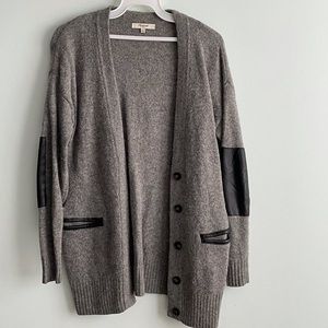 Madewell Leather Trim Cardigan